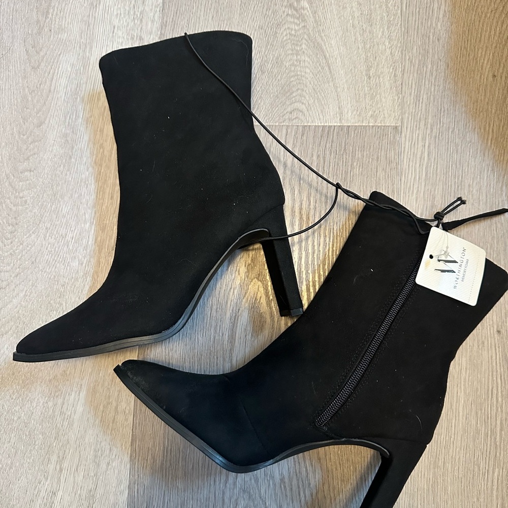 WORTHINGTON - NWT Black Heeled Boots with Pointed Toe